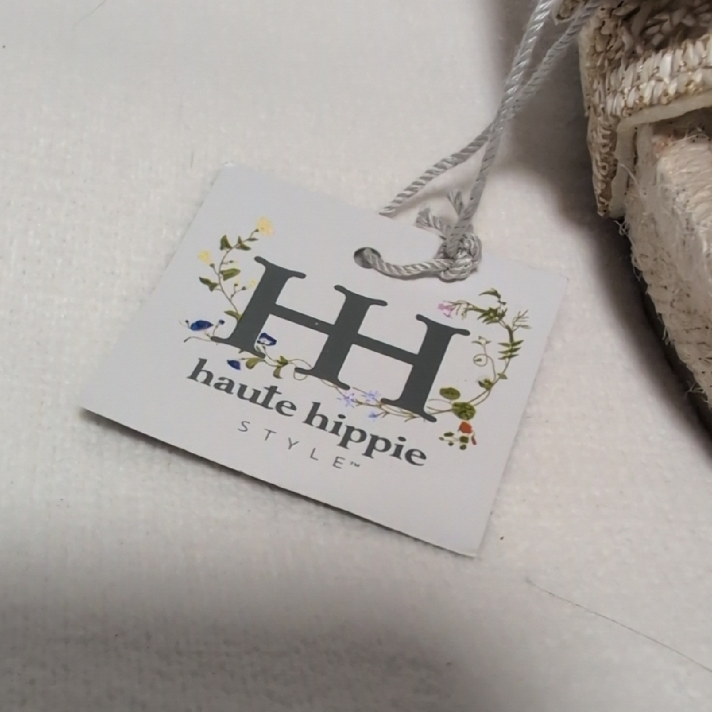 Haute Hippie Nyssa Boho Raffia Woven Slide Sandals Size 7.5 - Picture 3 of 11